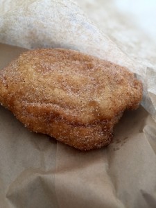 A warm apple fritter from Kelvin's Fritter Shop at Masonville's Farmers Market.